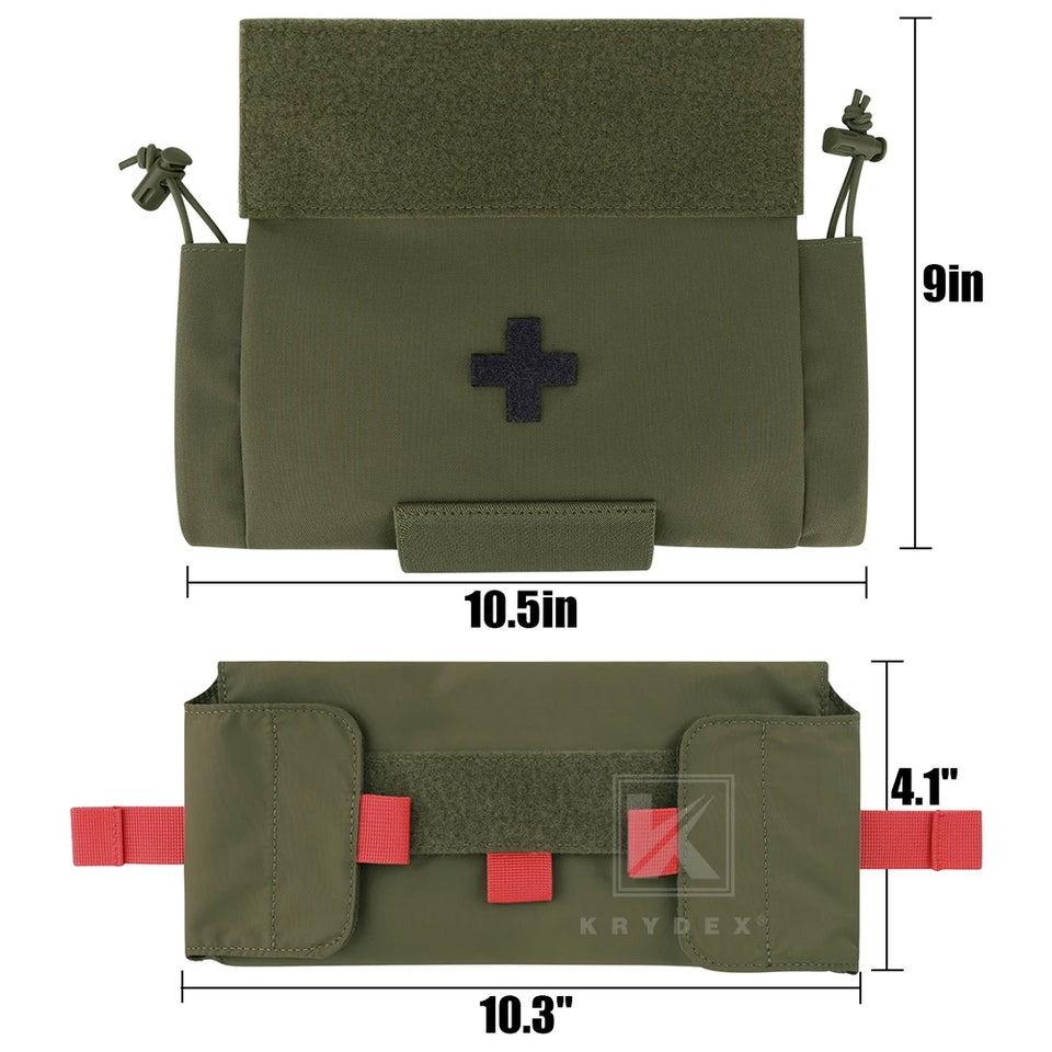 KRYDEX Tactical Roll Up First AID Trauma Pouch Medical EMT IFAK Pouch Dangler Drop Dump Pouch For Vest Chest Rig Accessories