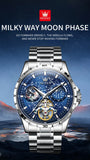 OLEVS 6689 Original Brand Men's Watches Starry Sky Disk Waterproof Luminous Automatic Mechanical Wristwatch Moon Phase Man Watch