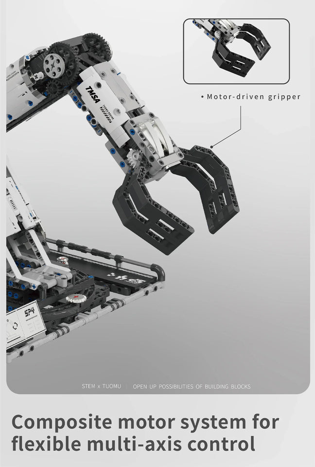 1029PCS Robotic Arm Building Blocks Set Remote Mechanical Arm Model Bricks Desktop Decoration Diy Toys For Boys Holiday Gifts