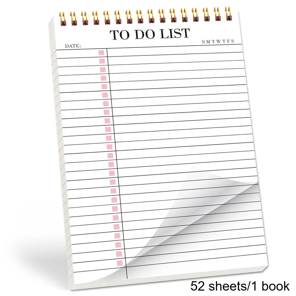 1pc to Do List Notepad, Undated Daily Planner Notepad with to Do List Notebook Checklist Planner Spiral Cover Notepad