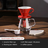 BINCOO Pour Over Coffee Dripper Set 400ml Glass Sharing Pot Funnel Drip Coffee Maker Hand Brew Cup Coffee With V01 Filter Paper