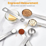 6pcs/set Food-grade Stainless Steel Measuring Spoon Anti-Scratch Sugar Coffee Powder Spice Scoop for Home Baking Daily Cooking
