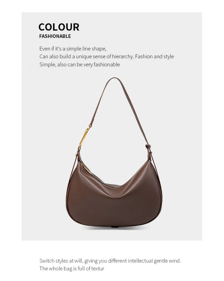 100% genuine leather women's bag designer creates luxury shoulder bag, fashionable new crossbody bag, commuting handbag