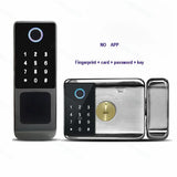 IP66 Waterproof Tuya Wifi Fingerprint Smart Door Lock Outdoor Gate TTLock Bluetooth Password Card Electronic Rim Lock For Home