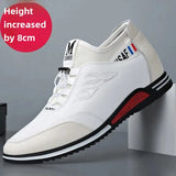 2024 Autumn New Casual Shoes For Men Fashionable Inside Increased High 6cm Lazy Shoes Rubber Shoe Sole Polyamide Leather Shoe