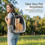 Portable Transparent Pet Cat Carrier Clear Dome Space Capsule Pet Carrying Bag Breathable Cat Backpack Vet Visit