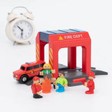 Set Police Thief Catching Building Block Suit Compatible With Wooden Train Track Plastic Police Station Children's Toys Gifts
