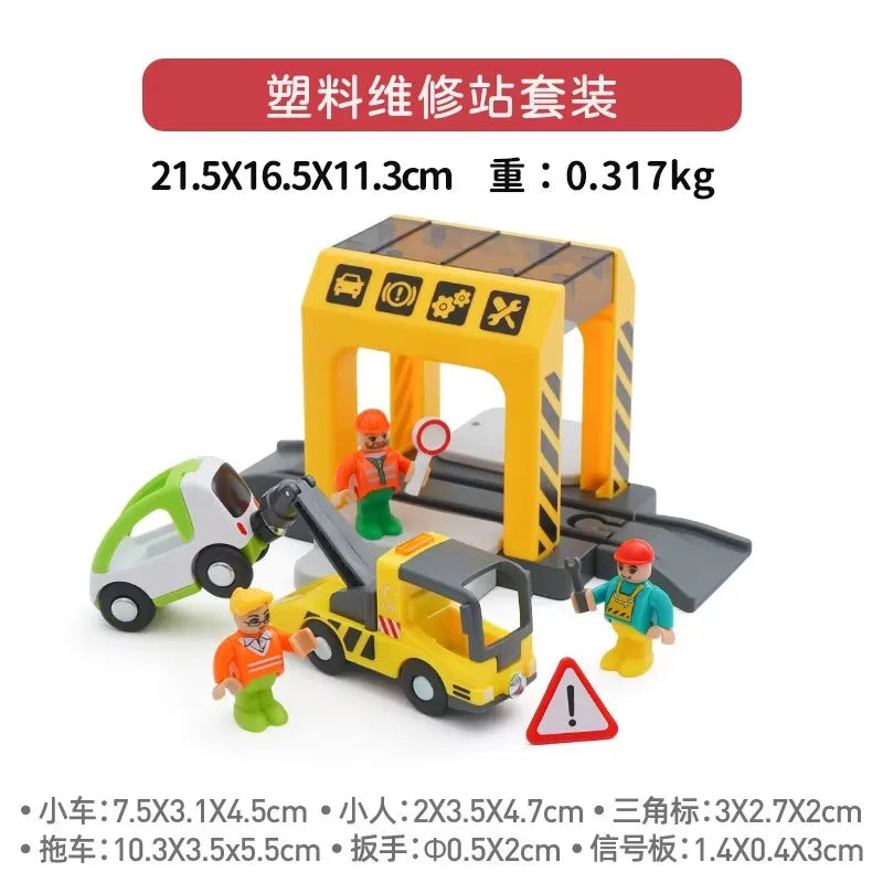 Set Police Thief Catching Building Block Suit Compatible With Wooden Train Track Plastic Police Station Children's Toys Gifts
