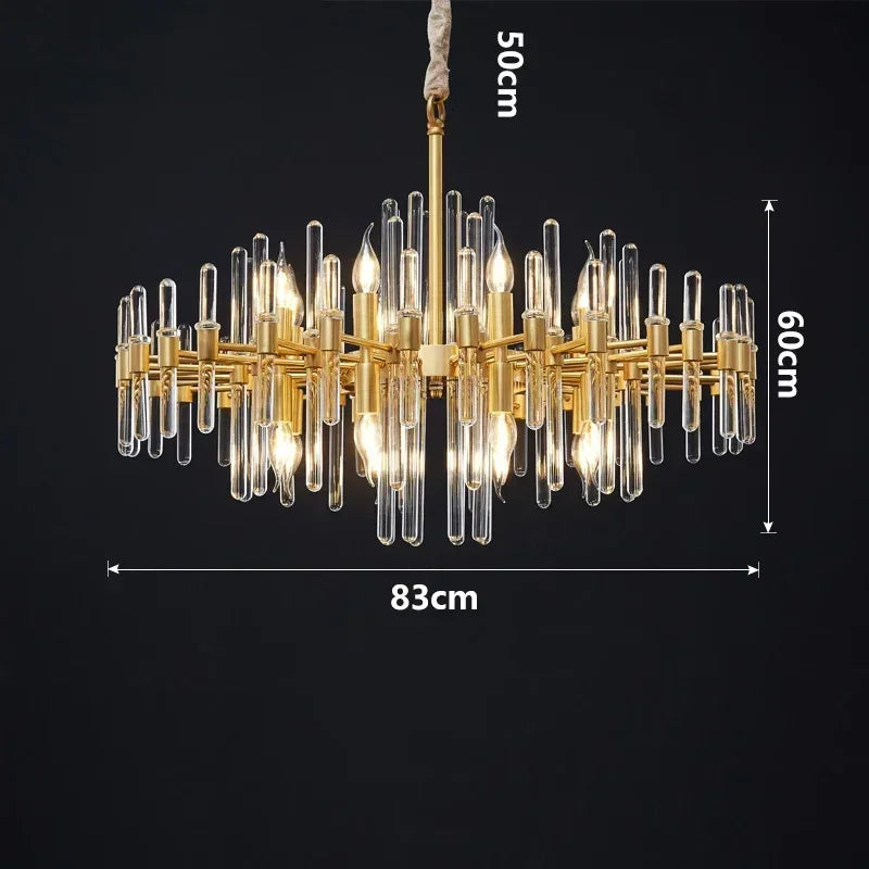 Modern restaurant luxurious smart crystal chandelier Gold round Living room interior decoration salon restaurant chandelier