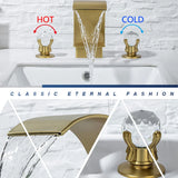 Wanmivezlo Waterfall Bathroom Basin Faucet Deck Mounted Cold Hot Water Mixer Single Hole Water Tap 3 Holes Washing Tap