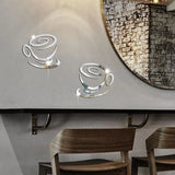 New Creative Acrylic Mirror Coffee Cup Wall Paste Living Room Bedroom Background Wall Decoration Self-adhesive Mirror