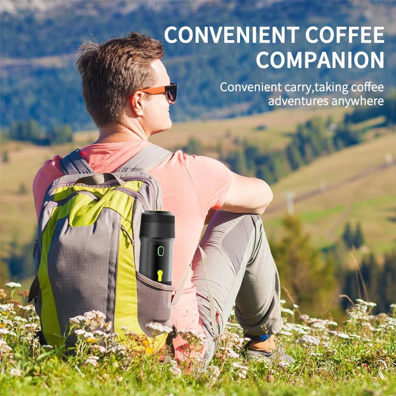 60ml portable electric wireless heating coffee machine suitable for coffee capsule/powder car travel and family camping travel