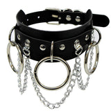 Woman Black Punk Choker Collar Necklace Sexy PU Leather Heart Lock Key Spike Chocker Gothic Cosplay Accessories Party Jewelry