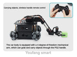 4 Dof Robotic Arm with 4WD Car Omni Wheel Obstacle Avoidance Motor Servo RC Car for Arduino Robot DIY Kit Ps2 Programmable Robot