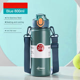 GIANXI 1000ml Spring Cap Large Capacity Vacuum Cup 316 Stainless Steel Coffee Cup Portable Outdoor Sports Water Bottle