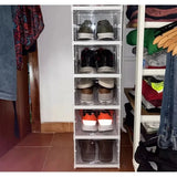 Home Household Home Closet Shoe Cabinet Use 3 Layers Foldable Transparent Stackable Dustproof Box