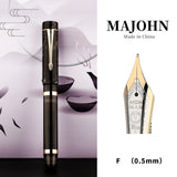 Majohn M700 Resin Fountain Pen EF/F Nib 0.5/0.38mm with A Converter Germany Imported Ink Pen Beautiful Students Gifts