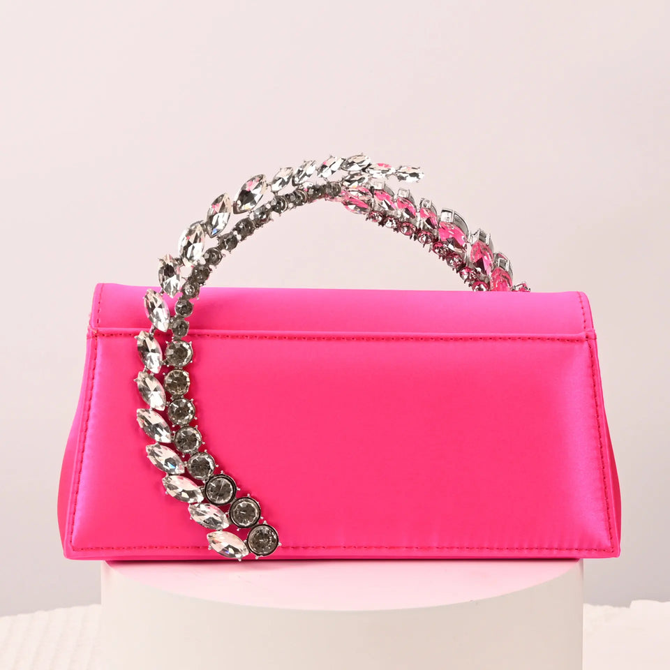 Luxury Diamond Evening Bag Clutch Satin Women Designer Handbags Crystal Silk Shoulder Crossbody Bags for Women Wedding Box Bag