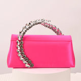 Luxury Diamond Evening Bag Clutch Satin Women Designer Handbags Crystal Silk Shoulder Crossbody Bags for Women Wedding Box Bag