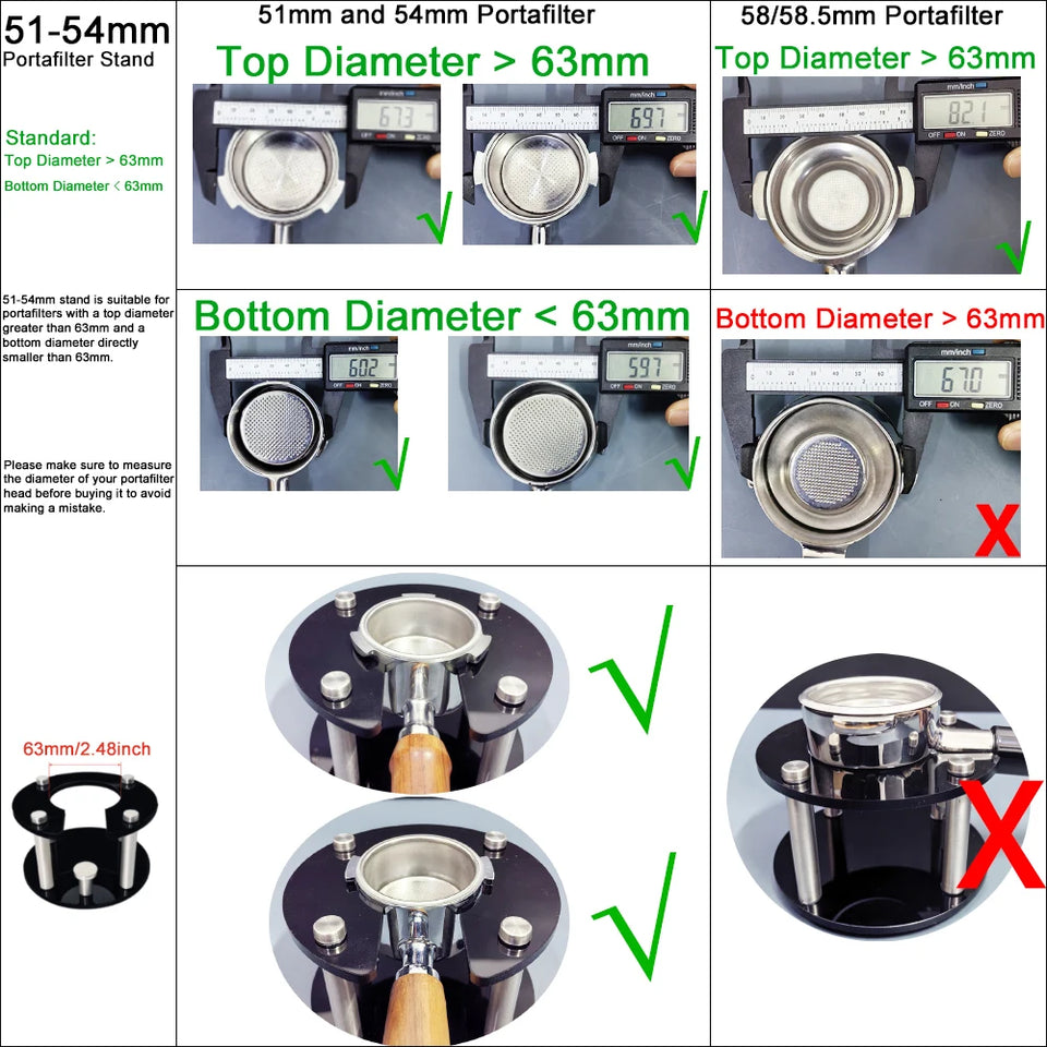 51/54/58mm Coffee Portafilter Holder,Espresso Tamper Stand, Espresso Holder Fits 51/54/58mm Portafilters(Only Sell Stand)