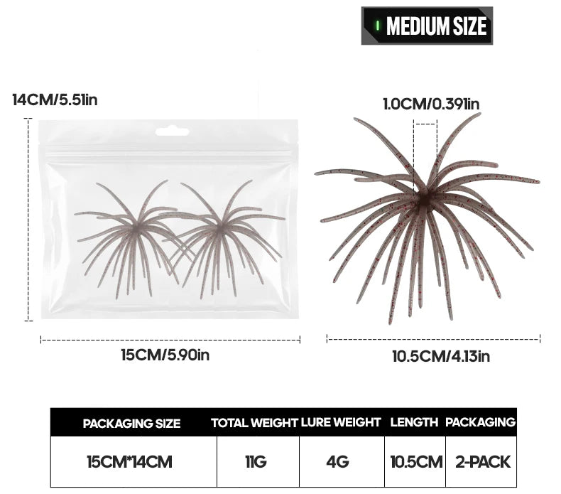 TAIYU 2-Pack Floating Sea Urchin Soft Lures, Bionic Soft Baits, TPE Material Fishing Lures for Saltwater Fishing, Commercial Pon
