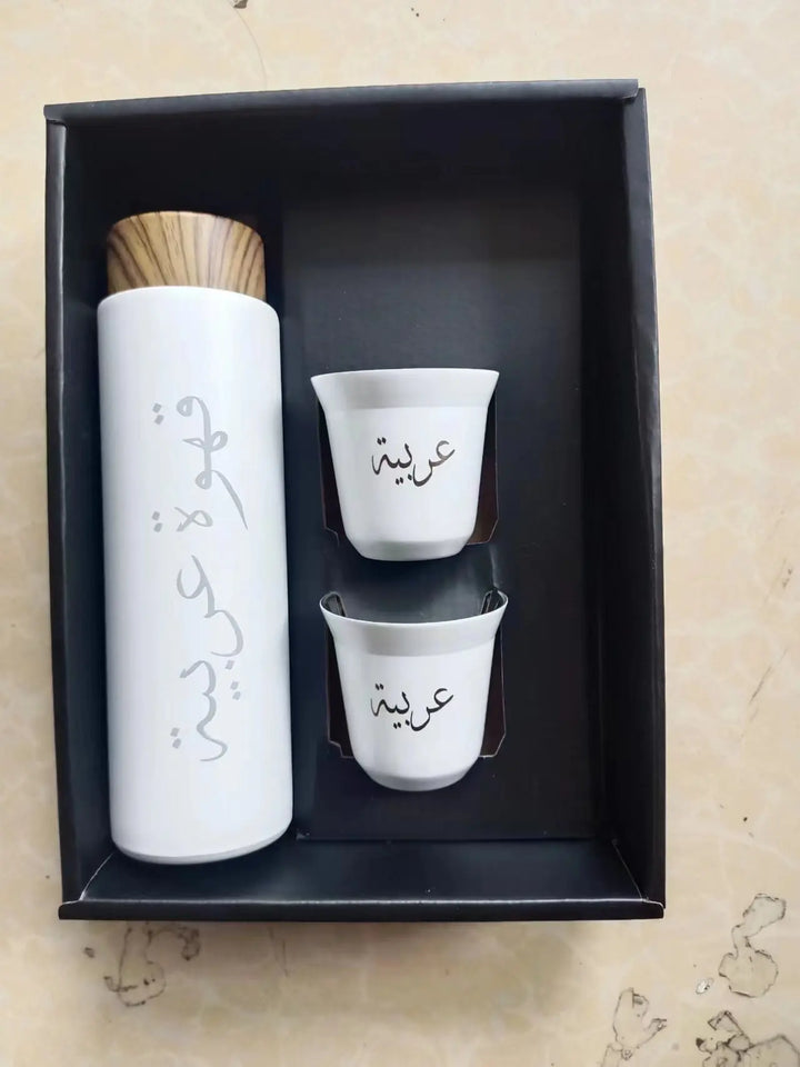 400ML Thermos +80ml Mug Customiszed  the Name in Arabic Script Tea Set  for Party  Birthday Wedding