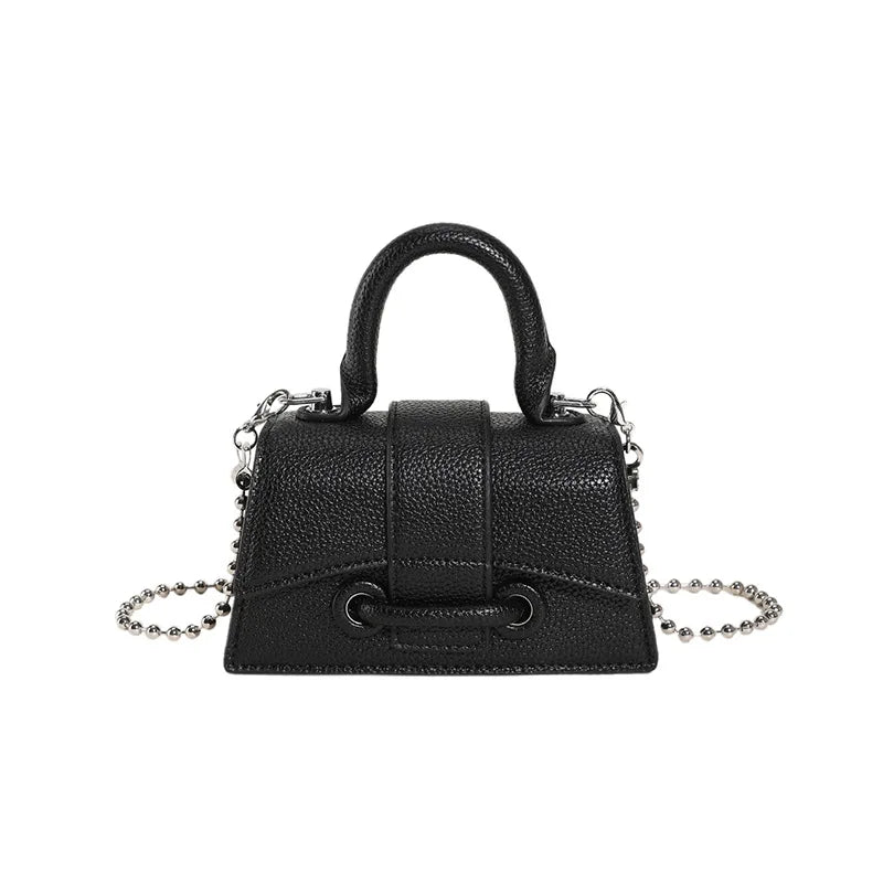 Women Mini Handbag Korean Style Chic Solid Texture Chain Crossbody Bag Ladies Summer High-Grade New Lipstick Commuter Bags