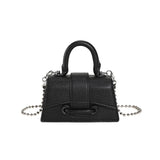 Women Mini Handbag Korean Style Chic Solid Texture Chain Crossbody Bag Ladies Summer High-Grade New Lipstick Commuter Bags