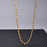 L200 French Ins-style oval pig nose coffee bean necklace, simple stainless steel plated with 18K gold