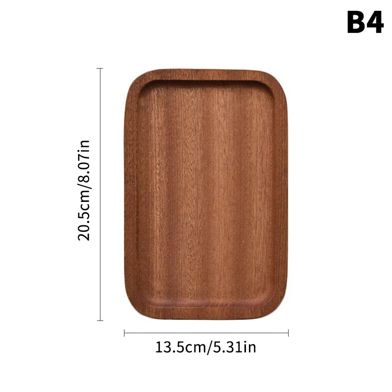Wooden Tray Whole Piece Walnut No Splicing Wooden Serving Board Natural Cut Wooden Serving Trays Coffee Tea Trays New Tableware