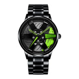 New Top Men Stainless Steel Watches Mens Car Wheel Hub Leather Quartz Watch For Male Military Sport Watch Relogio Masculino Hot