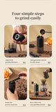 Manual Coffee Grinder Machine Grinding Home Outdoors Travel Hand Crank Portable Coffee Grinder Adjustable Bean Grinder withbrush