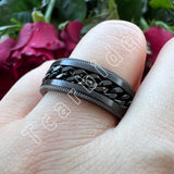 Dropshipping 8mm New Arrivals Men Women Stainless Steel Rotate Chain Ring Stepped Grooved Brushed Festival Fashion Gift Jewelry
