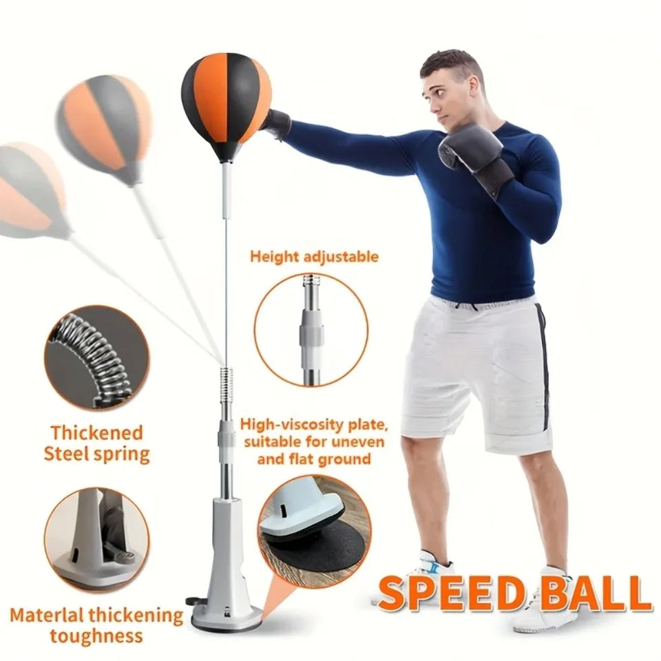 Indoor Boxing Reaction Punching Ball with Strong Suction Cup, Adjustable Speed Training Ball for Adults & Youth,All-Terrain Base
