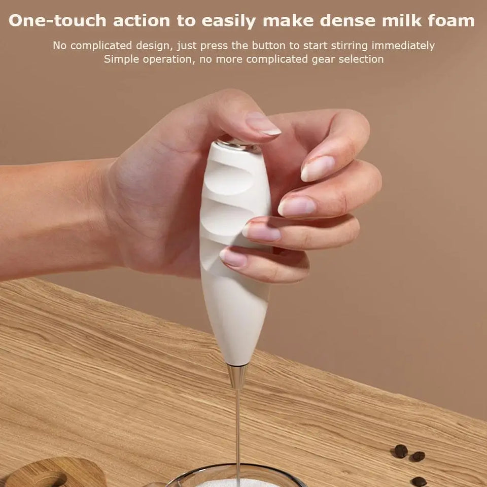 Wireless Electric Milk Frother Battery-Powered Handheld Foamer Coffee Cream Soup Peanut Butter Egg Whisking Baking Accessories