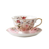 English Camellia Coffee cup & Saucer Set, Light luxury Home afternoon Tea cup and plate, Girls' gift, High appearance level cups