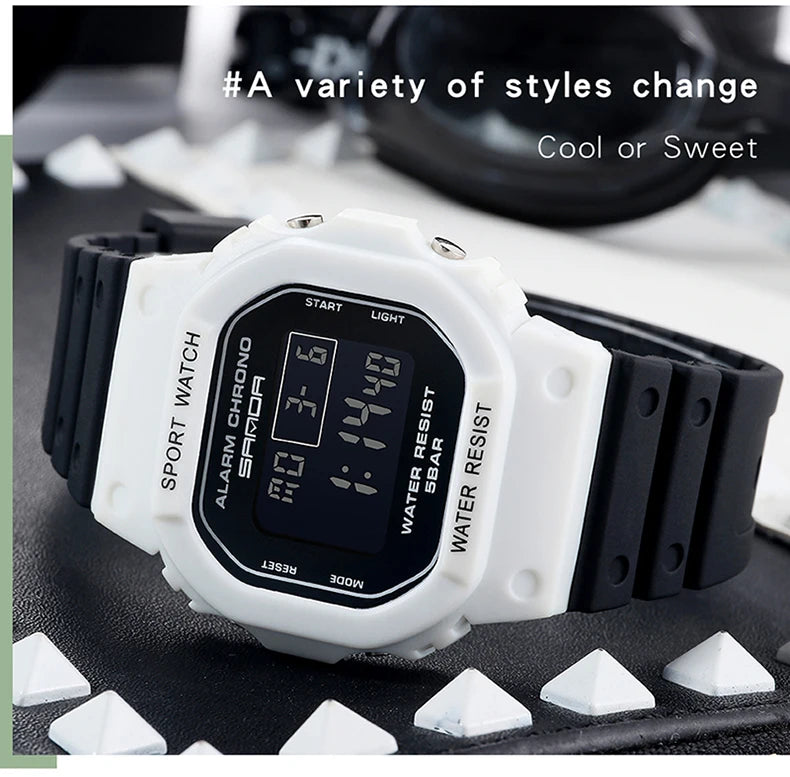 SANDA G Style Digital Watch Men Waterproof Ms Watch Sport Men Watches Boy Girl Electronic Clock Relogio Masculino Relógio Mulhe