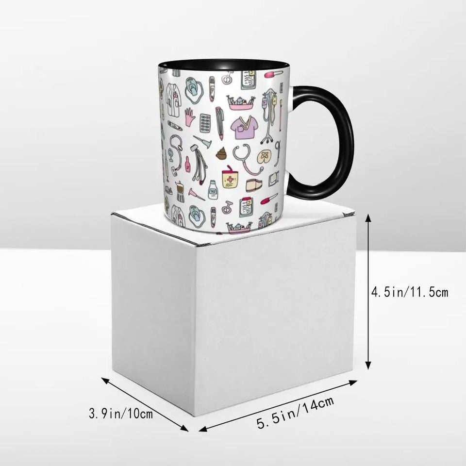 Pink Doctor Nurse Coffee Mugs DIY Customized Enfermera En Apuros Ceramic Milk Tea Mug Cup