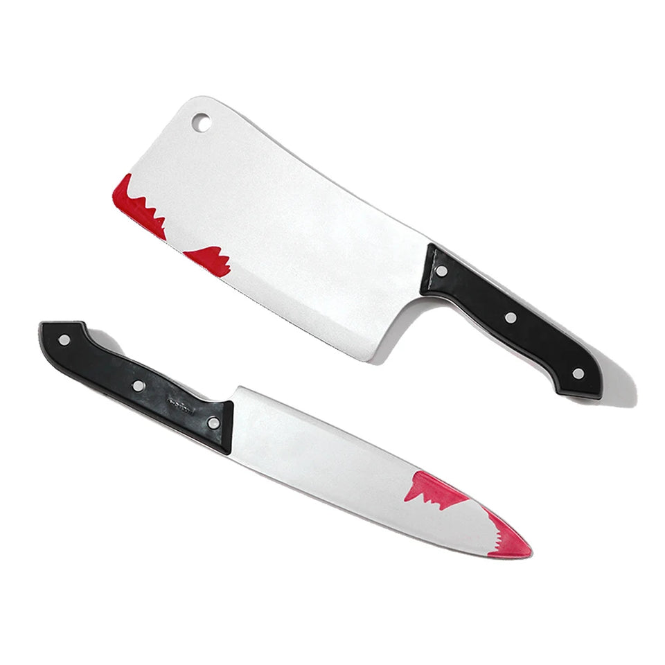 Halloween Blood Apron Set Party Butcher Costume Sharp Knife Horror Kitchen Bloody Scary Dress Up Atmosphere Cosplay Props