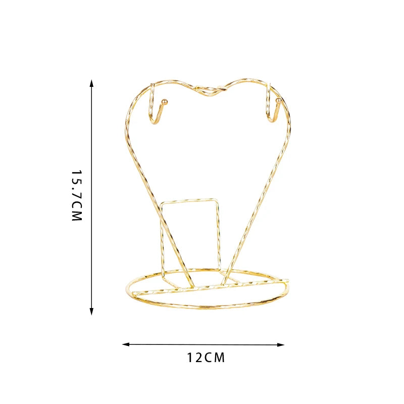 Storage Rack Luxury Tea Cup And Saucer Display Rack Metal Coffee Tea Cup Sets Coffee Storage Box Simple Suitable For Tray Tea