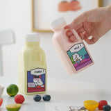 1PC Transparent Kids Water Bottle Plastic Juice Bottle PET Milk Beverage Bottle With Lid Camping Hiking Drinkware