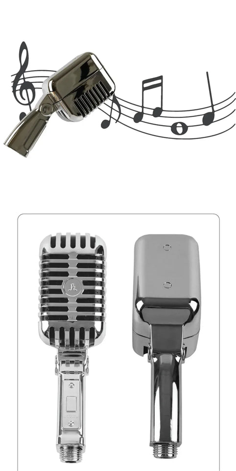 Durable Metal Microphone Shower Head Water Saving Efficient Flow Bathroom Faucet Replacement for Adults Gift