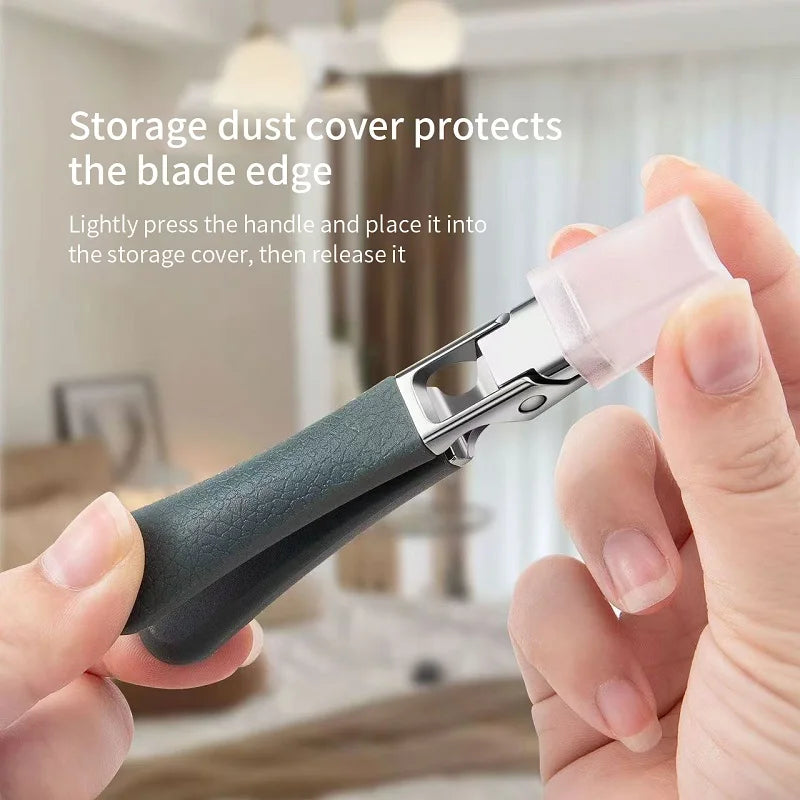 New Stainless Steel Nail Toenails Clippers Cutter With Anti-Splash Cover Sharp Trimmer Pedicure Care Professional Nail File