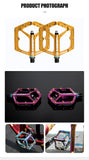 TANKE MTB Pedals Lightweight Aluminum Alloy Non-slip Bicycle Pedal (10 Non-Slip Pins/Side)with Grease&Bearing Bike pedal TP-50