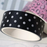 1.5cm x 3m Korean Sweet Cool Washi Tape Star Glasses Leopard Print Polka Dot DIY Journal Collage Decorative Tape Roll