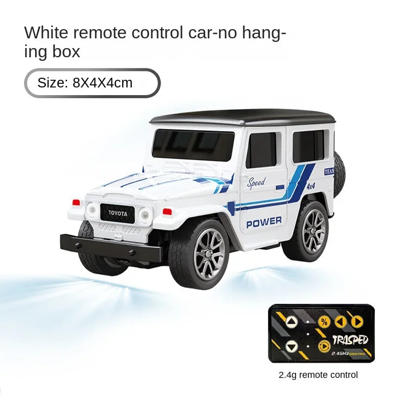 J40Small Mini Remote Control Alloy Birthday Gift Toy Car Model with Lights and Hanging Box for Boys