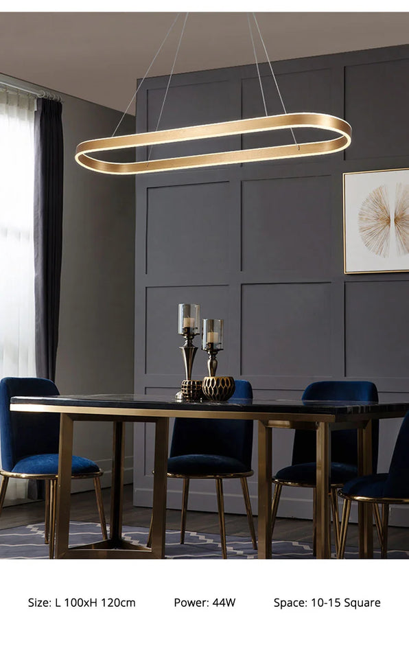 Nordic LED Restaurant Chandelier Ring Aluminum Chandelier Suitable For Kitchen Restaurant Hanging Chandelier Lustre Lighting