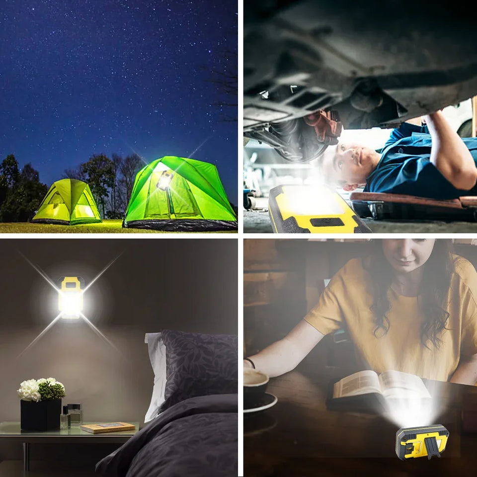 1-5PC COB Worklight USB Rechargeable LED Flashlight Power Bank 18650 Portable Camping Lamp with Magnet Waterproof Lantern 4000mA
