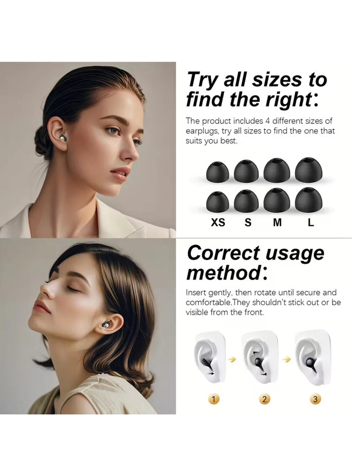 45dB Noise Cancelling Ear Plugs for Sleeping, Reusable Soft Silicone Earplugs with 8 Eartips & Storage Case, Hearing Protection