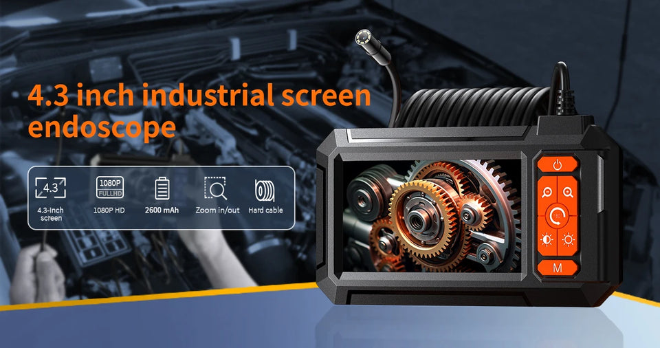 1080P Industrial Endoscope Automotive Borescope Sewer Drain Pipe Channel Inspection Camera With Screen Tools For Car Full Hd